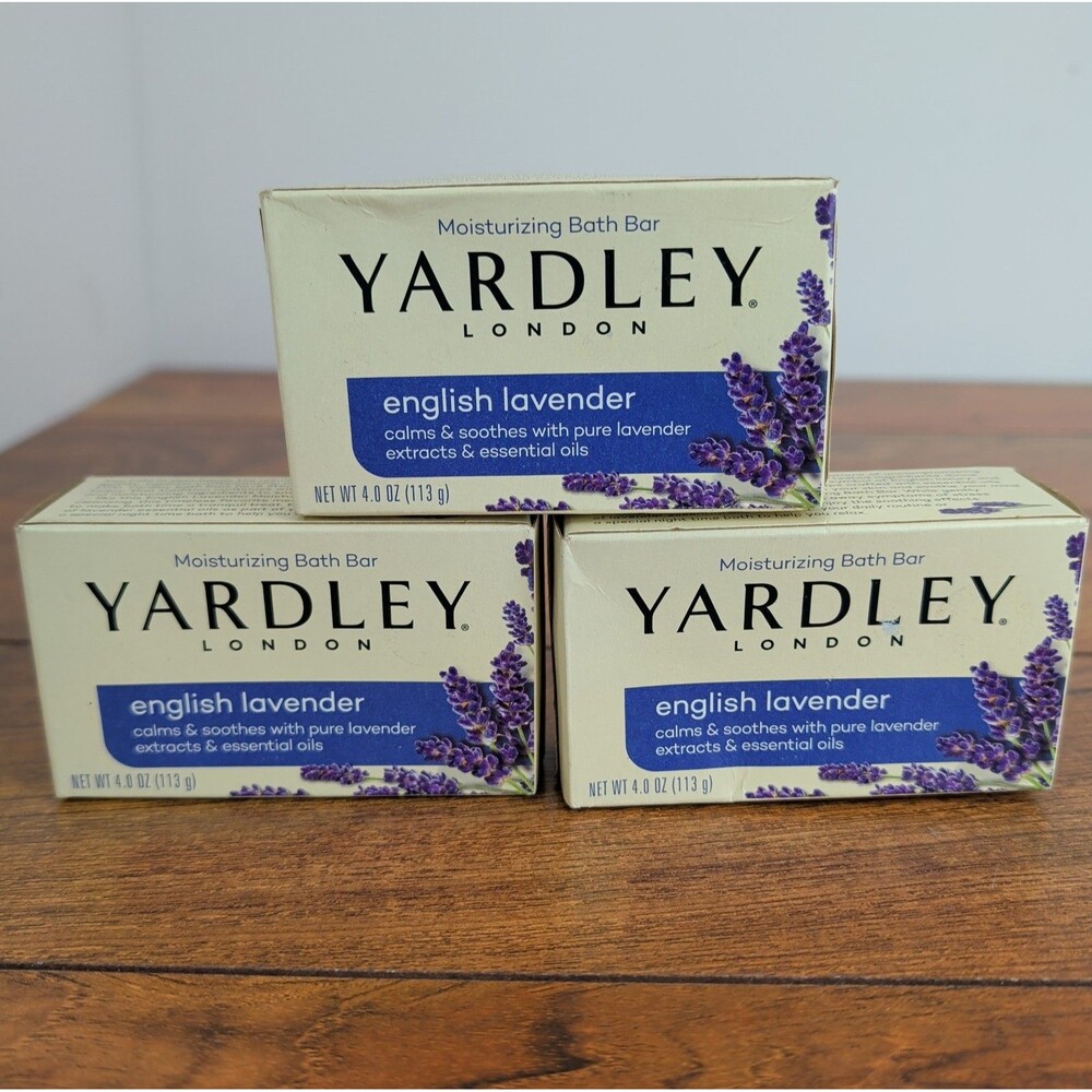 Yardley London English Lavender Bar Soap Moisturizing 3 Bars NEW